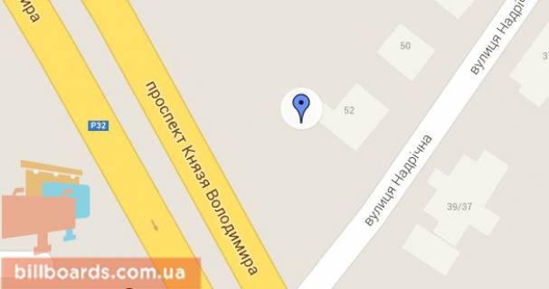 Billboard A in Bila Tserkva, 3х6  Vst. K. Volodimira perehresta z st. Nadricnou scheme