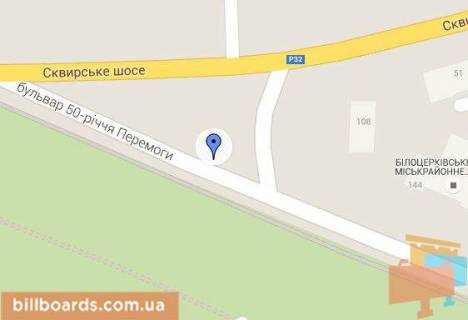 Billboard A in Bila Tserkva, 3х6  Vst. Skvirs'ke sose 216a (kil'ceva transportna rozv'azka), bila parku "Oleksandria" scheme