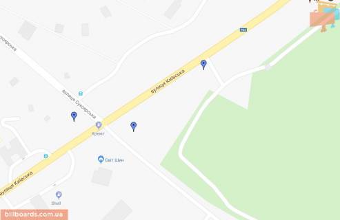 Billboard A in Bila Tserkva, 3х6  Vst. Kiivs'ka perehresta z  st. Suhoars'kou (viizd z mista) scheme