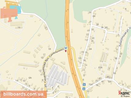 Billboard B in Chernivtsi, 3x6  Izmajlivs'ka st. - Sinel'nikova st. scheme