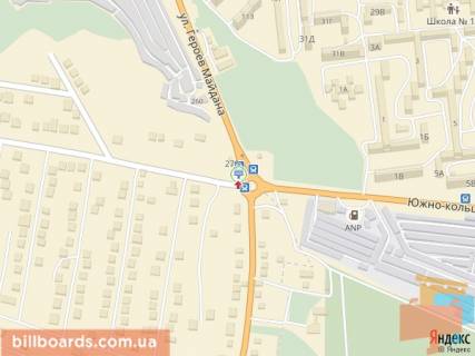 Billboard B in Chernivtsi, 3x6  Geroiv Majdanu st. (kolis. Cervonoarmijs'ka st.) - Pivdennokil'ceva st. - Ablunivs'ka st., kil'ce, v'izd v misto scheme