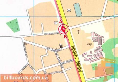 Billboard  in Chernihiv Mira pr-t - pr-t Mira 247 scheme