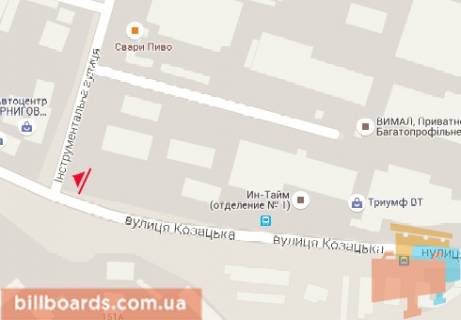 Prismatron, Prism B in Chernihiv, 3x6  Kozac'ka st. - Instrumental'na st., 3 - 481749 scheme