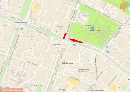 Scrolller, Scroll A in Dnipro (Dnipropetrovsk), 3,14х2,32  av.Lesi Ukrainki (av.Puskina) - av.Oleksandra Pola, "Kvitkovij rinok", roller 3.14h2.32 - 174085 scheme