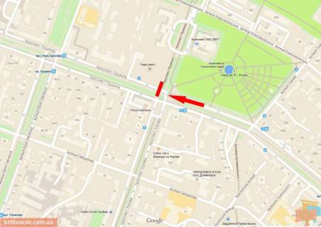 Scrolller, Scroll B in Dnipro (Dnipropetrovsk), 3,14х2,32  av.Lesi Ukrainki (av.Puskina) - av.Oleksandra Pola, "Kvitkovij rinok", roller 3.14h2.32 - 174087 scheme