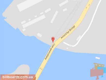 Billboard B in Dnipro (Dnipropetrovsk), 6х3  z'izd z Amurs'kogo mostu na livij bereg z centru scheme