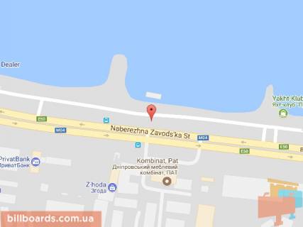 Billboard B in Dnipro (Dnipropetrovsk), 6х3  st. Naberezna Zavods'ka, 9B (cerez dorogu vid MK "Mebli Progres" v centr na svitlofori) scheme