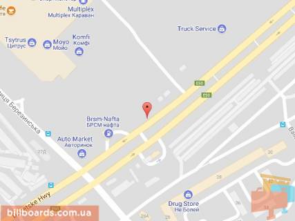 Billboard B in Dnipro (Dnipropetrovsk), 6х3  Donec'ke sose, povorot na TRC KARAVAN, MAKDONALDS, OLDI scheme