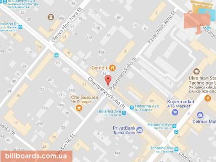 Backlight A in Dnipro (Dnipropetrovsk), 3.14х2.32  st. Cernisevs'kogo - st. Pisarzevs'kogo, bila TC NAGORKA scheme