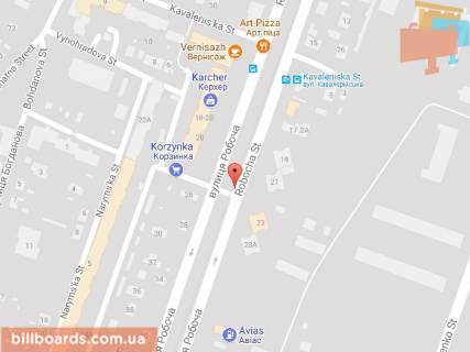 Billboard B in Dnipro (Dnipropetrovsk), 6х3  st. Roboca, 23-A, napramok z centru scheme