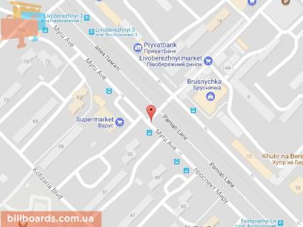 Billboard B in Dnipro (Dnipropetrovsk), 6х3  prov. Vil'nij - prosp. Miru (bila mag. Varus) scheme