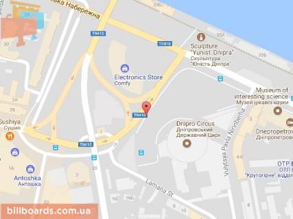 Citylight A in Dnipro (Dnipropetrovsk) Siceslavskaa Nabereznaa st. (byvs. Nabereznaa Lenina st.), vozle cirka scheme