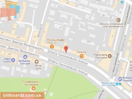 Citylight A in Dnipro (Dnipropetrovsk) Avornickogo av. (byvs. Marksa av.), 88 scheme