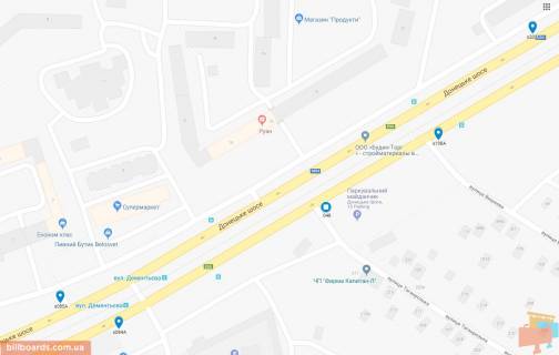 Billboard A in Dnipro (Dnipropetrovsk), 6х3  Donec'ke sose - st. Taganroz'ka scheme