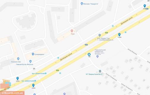 Billboard B in Dnipro (Dnipropetrovsk), 6х3  Donec'ke sose - st. Taganroz'ka scheme