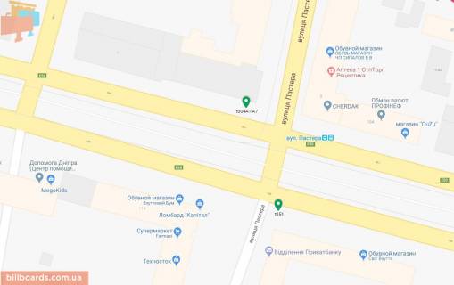 Scrolller, Scroll A in Dnipro (Dnipropetrovsk), 3.14х2.32  prosp. Dmitra Avornic'kogo - st. Pastera, ruh u bik z/d vokzalu, bila svitlofora - 169291 scheme