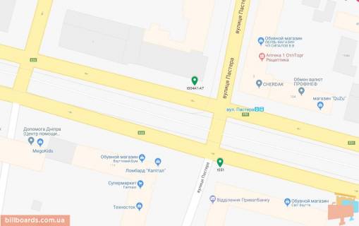 Scrolller, Scroll A in Dnipro (Dnipropetrovsk), 3.14х2.32  prosp. Dmitra Avornic'kogo - st. Pastera, ruh u bik z/d vokzalu, bila svitlofora - 169293 scheme