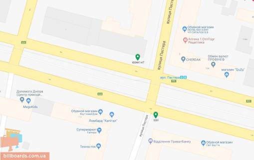 Scrolller, Scroll A in Dnipro (Dnipropetrovsk), 3.14х2.32  prosp. Dmitra Avornic'kogo - st. Pastera, ruh u bik z/d vokzalu, bila svitlofora - 169294 scheme