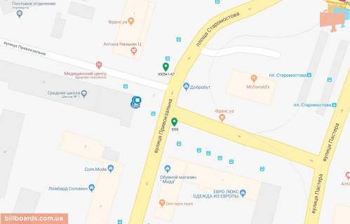 Scrolller, Scroll A in Dnipro (Dnipropetrovsk), 3.14х2.32  pl. Staromostova - st. Privokzal'na, navproti Makdonal'dz, bila svitlofora - 169372 scheme