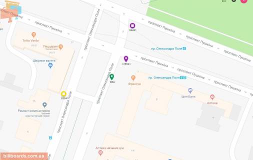 Scrolller, Scroll A in Dnipro (Dnipropetrovsk), 3.14х2.32  prosp. Oleksandra Pola - prosp. Puskina, bila "ATB", bila svitlofora - 169423 scheme