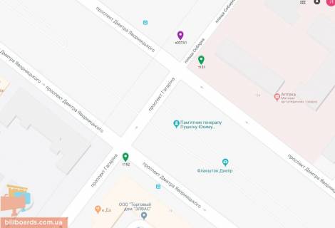 Scrolller, Scroll A in Dnipro (Dnipropetrovsk), 3.14х2.32  prosp. Dmitra Avornic'kogo - prosp. Gagarina, ruh u bik Likarni im.Mecnikova, bila svitlofora - 169601 scheme