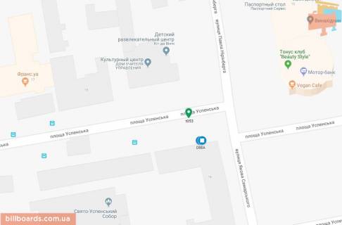 Backlight A in Dnipro (Dnipropetrovsk), 3.14х2.32  pl. Uspens'ka (Dem'ana Bednogo) - st. Akova Samars'kogo, z TC NOVIJ CENTR scheme