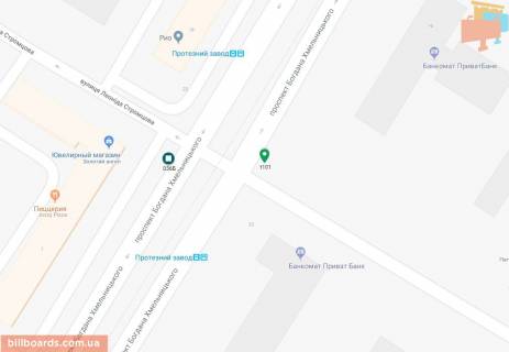 Billboard A in Dnipro (Dnipropetrovsk), 6х3  prosp. Bogdana Hmel'nic'kogo (Geroiv Stalingrada) - st. Leonida Stromcova (Vakulencuka), bila svitlofora scheme