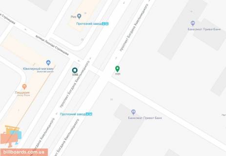 Billboard B in Dnipro (Dnipropetrovsk), 6х3  prosp. Bogdana Hmel'nic'kogo (Geroiv Stalingrada) - st. Leonida Stromcova (Vakulencuka), bila svitlofora scheme