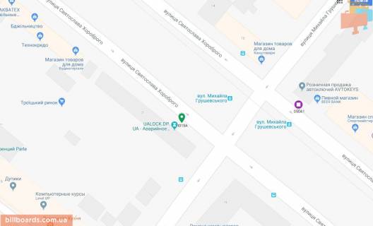 Scrolller, Scroll A in Dnipro (Dnipropetrovsk), 3.14х2.32  st. Mihajla Grusevs'kogo - st. Svtoslava Horobrogo, bila svitlofora - 169347 scheme