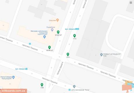 Backlight A in Dnipro (Dnipropetrovsk), 3.14х2.32  st. Smidta, 17, na svitlofori, ruh u bik Central'nogo rinku "Ozerka" scheme