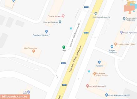 Scrolller, Scroll A in Dnipro (Dnipropetrovsk), 3.14х2.32  prosp. Slobozans'kij, 1/A, bila Makdonal'dz, na zupinci, na svitlofori - 181517 scheme