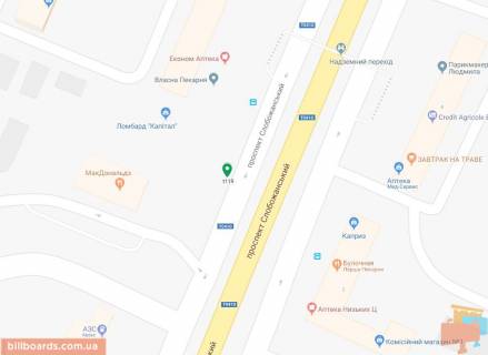 Scrolller, Scroll A in Dnipro (Dnipropetrovsk), 3.14х2.32  prosp. Slobozans'kij, 1/A, bila Makdonal'dz, na zupinci, na svitlofori - 181518 scheme