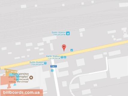 Billboard A in Kam'yanske (Dniprodzerzhinsk), 6х3  avtorozv'azka st. Siceslavs'kij slah - st. Dorozna - prosp. Uvilejnij, ruh do centru scheme