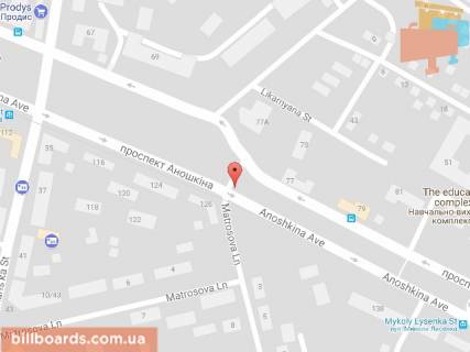 Billboard A in Kam'yanske (Dniprodzerzhinsk), 6х3  prosp. Anoskina, bila STO 4h4, napramok z centru scheme