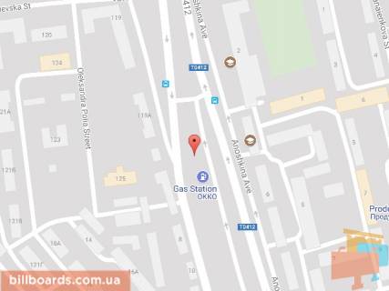 Billboard A in Kam'yanske (Dniprodzerzhinsk), 6х3  prosp. Anoskina, 121 (transportna rozv'azka), z'izd z mostu v napramku centru scheme