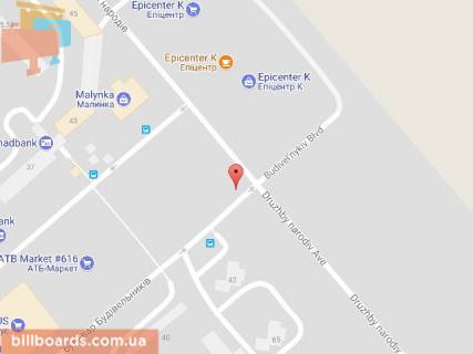 Billboard A in Kam'yanske (Dniprodzerzhinsk), 6х3  prosp. Druzbi Narodiv, navproti gipermarketu "Epicentr"(3) scheme