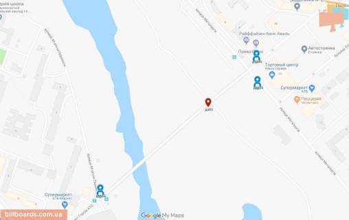 Billboard A in Kam'yanske (Dniprodzerzhinsk), 6х3  mostovij perehid z 9-go na 1-j mikrorajon, bila svitlofora scheme