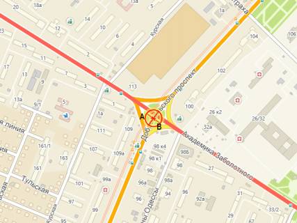 Billboard + in Odessa, 3x12  Заболотного вул. - Добровольського пр., 98Б scheme