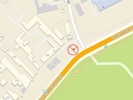 Billboard + in Odessa, 3x6  Миколаївська дорога, 281 - Лузанівська вул., в центр, правий scheme