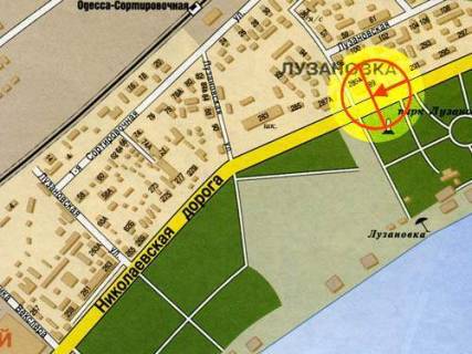 Billboard + in Odessa, 3x6  Миколаївська дорога, 289, біля парку "Лузанівка", в центр scheme