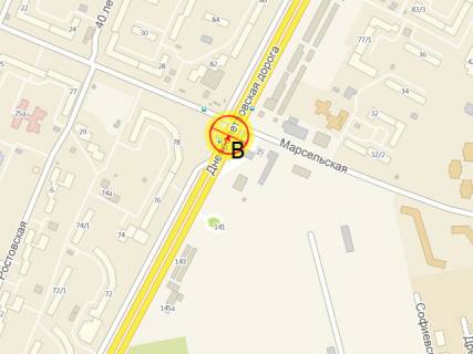 Billboard + in Odessa, 3x12  Палія вул. (колиш. Дніпропетровська дорога), 25 - Марсельська вул. scheme