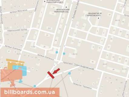 Billboard A in Kharkiv Aleksandrovskij av. (byvs. Kosiora av.) - Hmel'nickogo bst. scheme