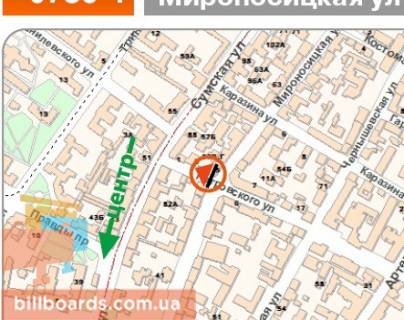 Scrolller, Scroll B in Kharkiv Aroslava Mudrogo st. (kolis. Petrovs'kogo st.), 5 / Mironosic'ka st. - 155319 scheme