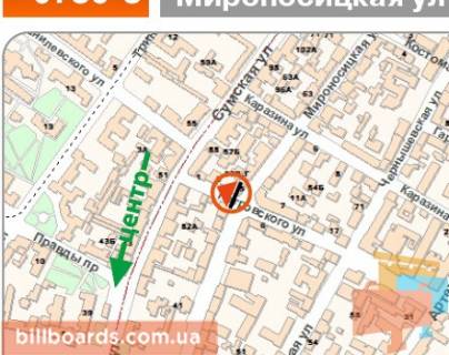 Scrolller, Scroll B in Kharkiv Aroslava Mudrogo st. (kolis. Petrovs'kogo st.), 5 / Mironosic'ka st. - 155321 scheme