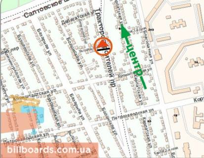 Billboard B in Kharkiv Traktorobudivnikiv av., 11 / Kronstads'ka st. scheme