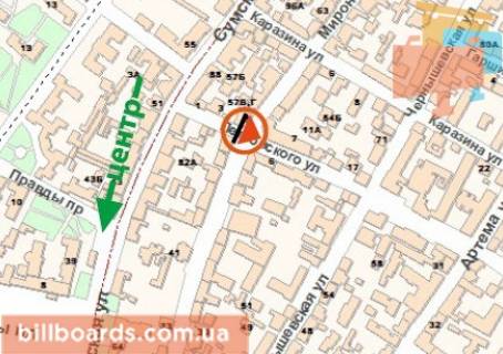 Scrolller, Scroll A in Kharkiv Aroslava Mudrogo st. (kolis. Petrovs'kogo st.), 5 / Mironosic'ka st. - 155330 scheme