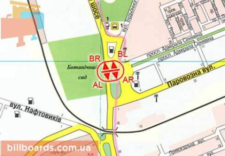 Billboard  in Kherson 200 let Hersona pl., 2 scheme