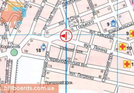 Prismatron, Prism  in Kherson Teatral'naa st. (byvs. Gor'kogo st.) - Greceskaa st. (byvs. Lenina st.) - 81204 scheme