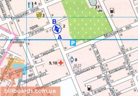 Citylight  in Kherson Usakova av. - Pugaceva st. scheme