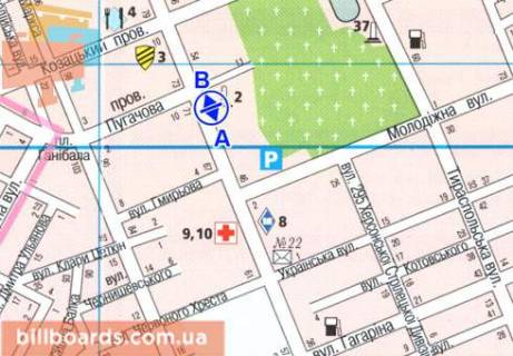 Citylight  in Kherson Usakova av. - Pugaceva st. scheme